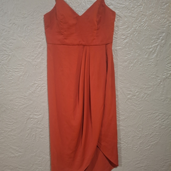 Lulu's Red Asymmetrical Wrap Sundress - Picture 3 of 11